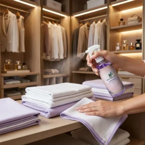 Renovando o cheiro com Água para lençóis Lavanda das roupas de cama e toalhas em seu clouset
