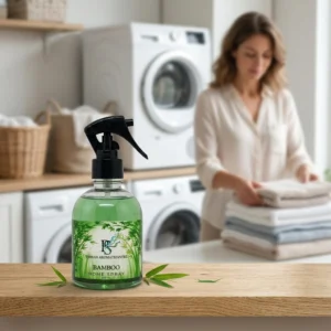 Aromatizante Bamboo Home Spray na Lavanderia sempre cheirosa e esparramando o grande aroma para a casa toda