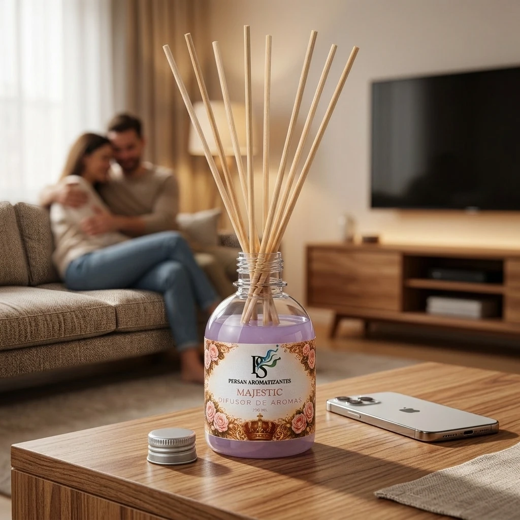 Casal namorando na sala com o Aromatizador Difusor de Aromas Majestic para Sala