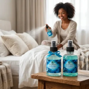 Mulher aplicando o Aromatizante do Kit Aromatizador Persan para casa