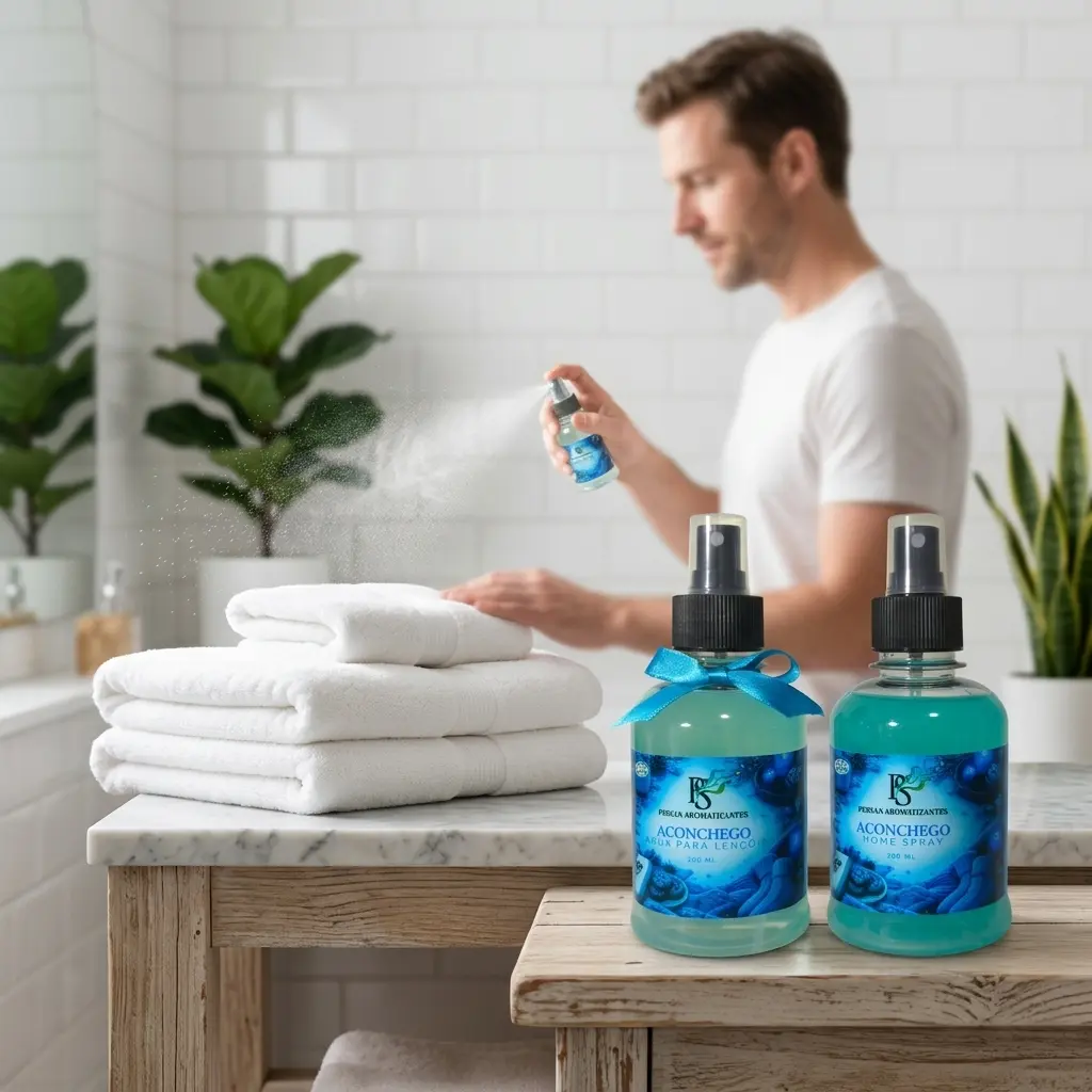 Kit aromatizador Aroma Aconchego com Home Spray e Água para Lençóis Persan Aromatizantes