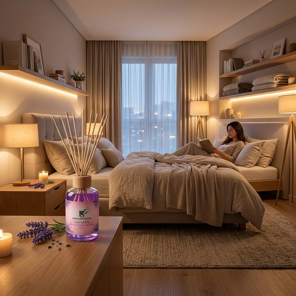 Como Escolher o Tipo de Difusor Ideal para Cada Área Quarto com o Difusor Aromatizador lavanda