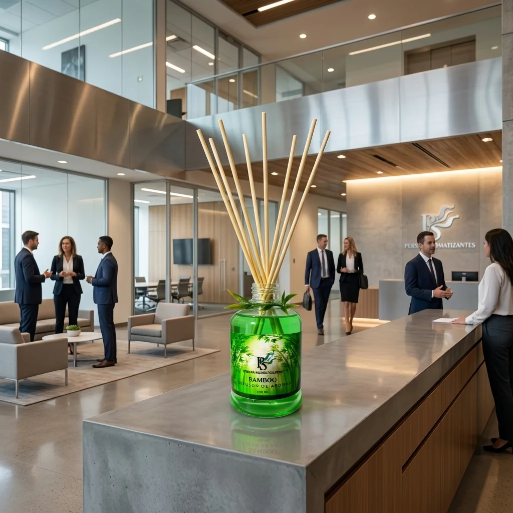 aromas funcionais nos momentos corretos do dia equilibra o seu ritmo circadiano Difusor de Aromas Bamboo em recepção de Hotel